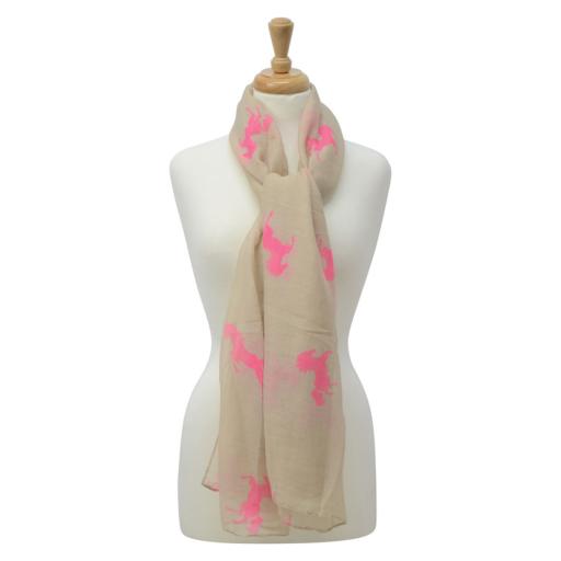 Hy Equestrian Ladies Belvoir Horse Print Scarf