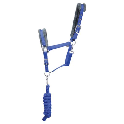 Hy Sport Active Head Collar & Lead Rope Cobalt Blue