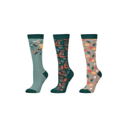 Dublin  Autumnal fox kids socks 3 pack