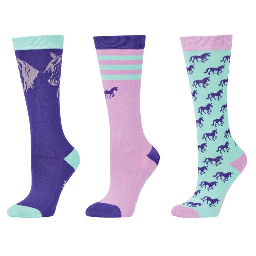 Dublin  NINETIES Horses kids socks 3 pack
