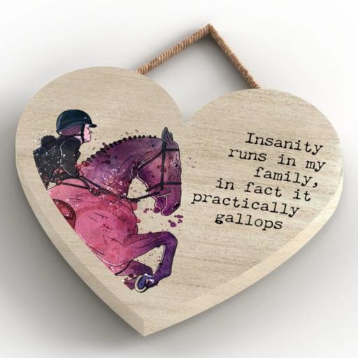 Platinum  heart Insanity Gallops Heart Plaque