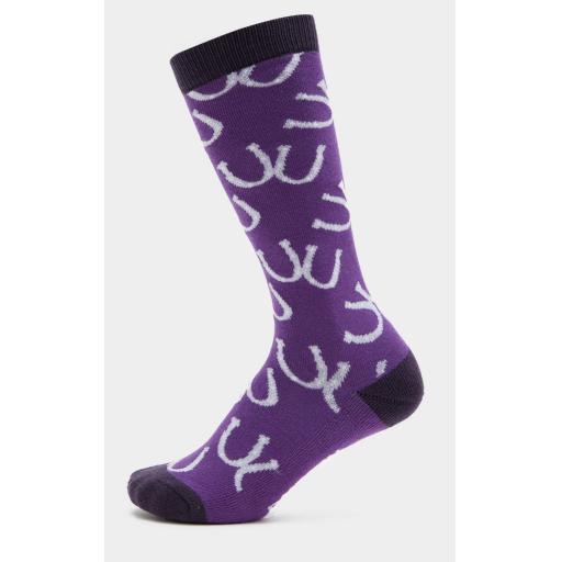 Dublin kids socks Purple horseshoes